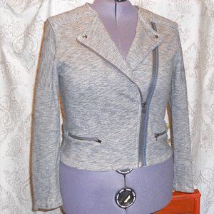 Gap 2XL Gray L/S Moto Jacket 2 Ways to Wear